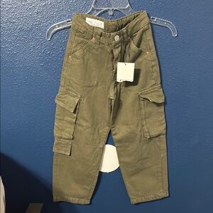 Kids Olive Cargo Pants